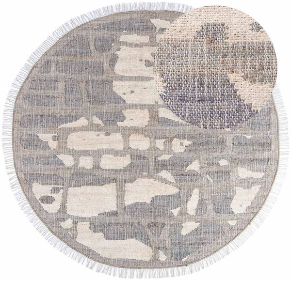 Juteteppich - Alistair 200 x 200 cm - grau - rund