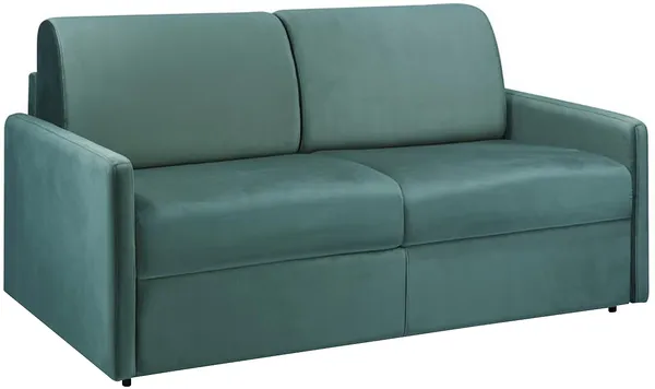 Schlafsofa 3-Sitzer Samt CALIFE - Minzgrün - Liegefläche: 140 cm - Matratzenhöhe: 18 cm