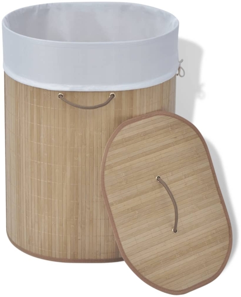 vidaXL Bambus-Wäschekorb Oval Natur 242727