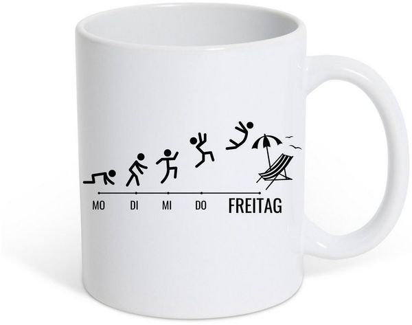 Youth Designz Tasse Freitag Kaffeetasse Geschenk, Keramik, mit lustigem Print