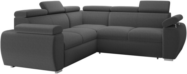 Ecksofa Boston Maxi mit Schlaffunktion, Bettkasten, Einstellbare Kopfstützen (Farbe: Kronos 22)