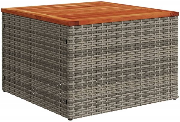 vidaXL Gartentisch Grau 55x55x37 cm Poly Rattan und Akazienholz 366126 Bild 6