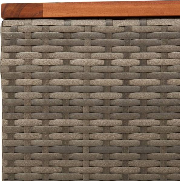 vidaXL Gartentisch Grau 55x55x37 cm Poly Rattan und Akazienholz 366126 Bild 7