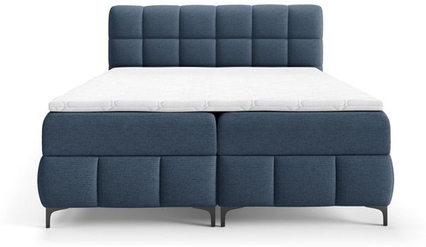 Boxspringbett Schlafzimmerbett SOPHIE 120x200cm Stoff Aragon Marineblau Bild 3