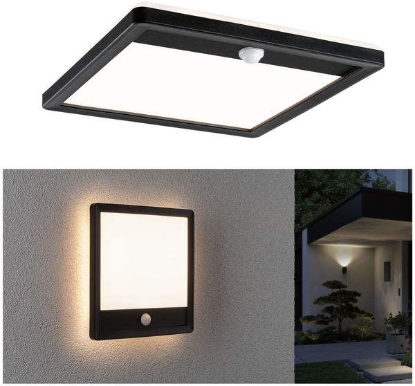 Paulmann 94665 LED Außenpanel Lamina Bewegungsmelder eckig IP44 Schwarz