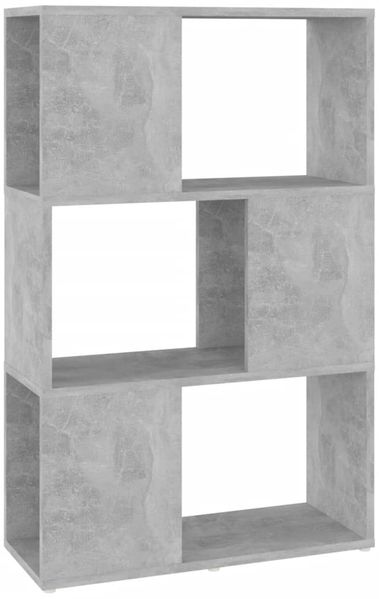 Bücherregal | Standregal Raumteiler Betongrau 60x24x94 cm Holzwerkstoff