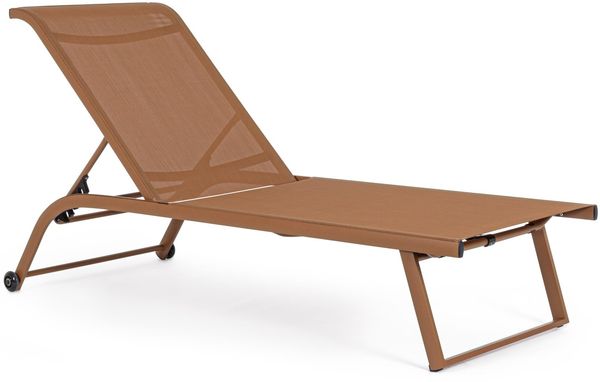 Gartenliege Orltay 2er-Set aus Aluminium, modern mit verstellbarer Rückenlehne, braun Pecan