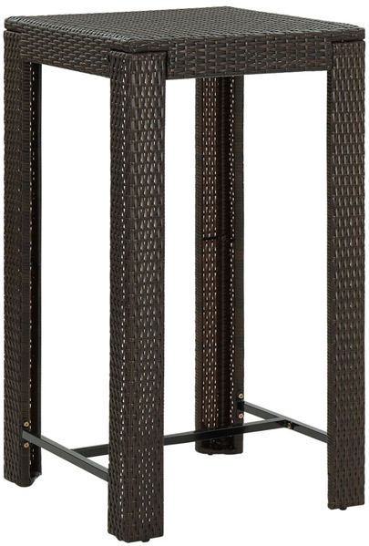 vidaXL Garten-Bartisch Braun 60,5x60,5x110,5 cm Poly Rattan 45870
