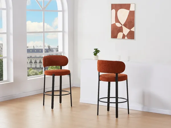 Vente-unique - ASILOVA Barhocker Stoff Rot - B 54 cm x H 95 cm x L 52,5 cm