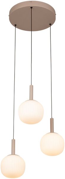 Novel LED-Hängeleuchte, Aluminium braun Glas weiß, 43x150 cm, LED-Leuchtmittel enthalten