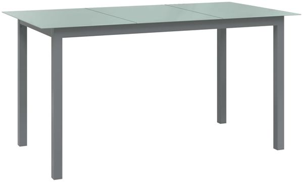 vidaXL Gartentisch Hellgrau 150x90x74 cm Aluminium und Glas 312204