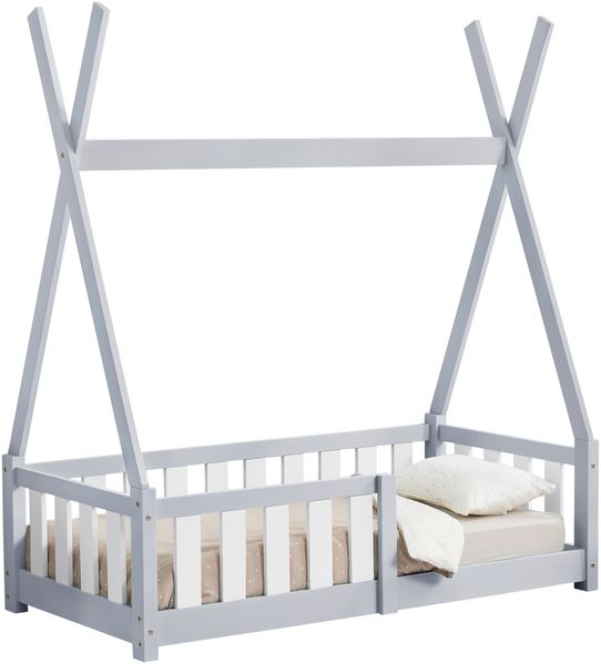 Kinderbett Helsingborg 70x140 cm Hellgrau [en. casa]