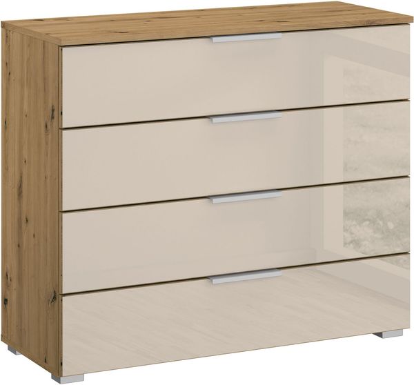 rauch Schubkastenkommode Sideboard Kommode Schubkastenkommode KOLUNA mit Glasfront (Breite 80 cm), vier große und geräumige Schubladen mit viel Stauraum MADE IN GERMANY