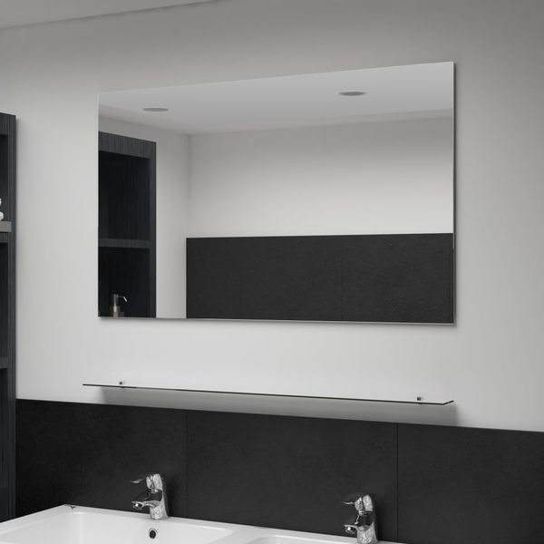 vidaXL Wandspiegel mit Ablage Hartglas, 100x60 cm