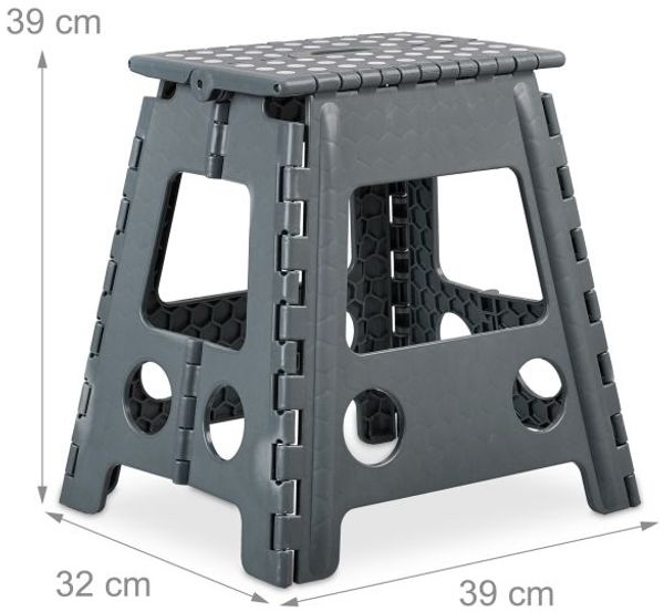 Relaxdays 2 x Klapphocker faltbar XL dunkelgrau Bild 4