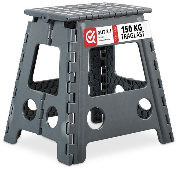 Relaxdays 2 x Klapphocker faltbar XL dunkelgrau
