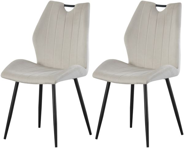 Stuhl 2er Set Sevilla Stühle in Creme - gemütliches Design - B/H/T: 52x75x58 cm
