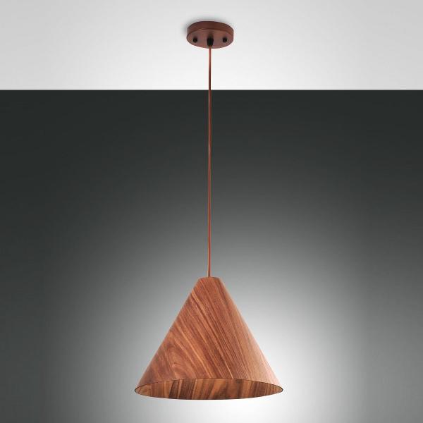 FABAS LUCE No. 3630-45-130 Pendelleuchte Esino 33cm Holz Walnussfarben E27