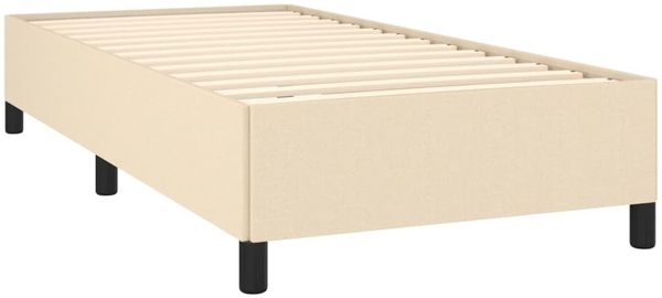 Boxspringbett mit Matratze Stoff Creme 90x200 cm Bild 4