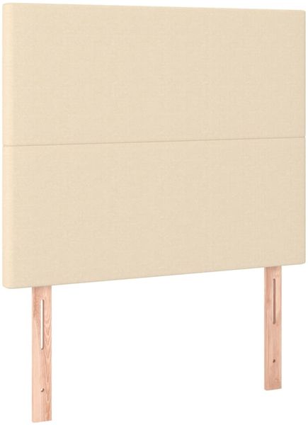 Boxspringbett mit Matratze Stoff Creme 90x200 cm Bild 6