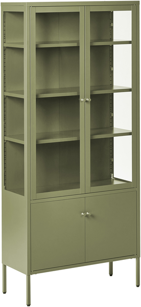 Vitrine mit Glastüren OXTED Metall 80 cm Grün