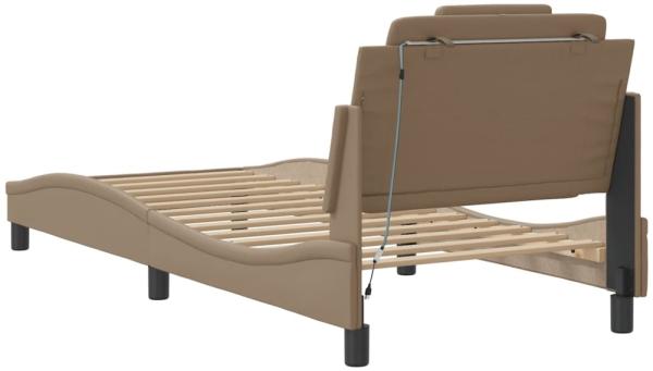 vidaXL Bettgestell "Viana" mit LED ohne Matratze Cappuccino-Braun 90x200 cm 3213998 Bild 9