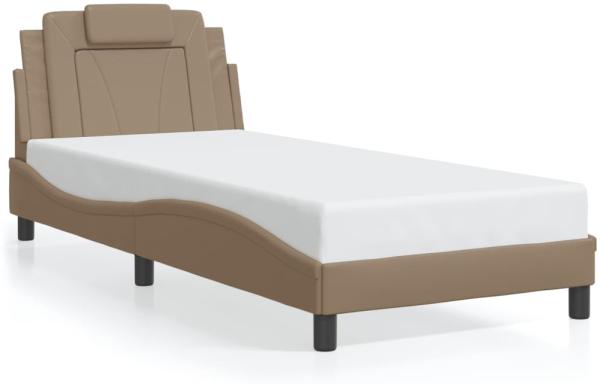 vidaXL Bettgestell "Viana" mit LED ohne Matratze Cappuccino-Braun 90x200 cm 3213998 Bild 4