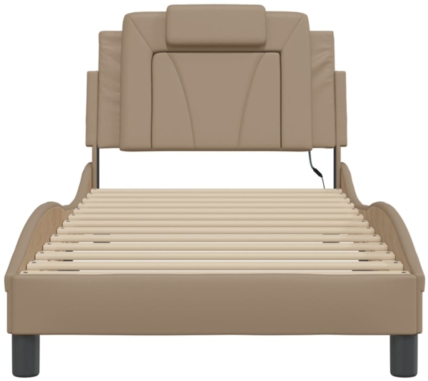 vidaXL Bettgestell "Viana" mit LED ohne Matratze Cappuccino-Braun 90x200 cm 3213998 Bild 5