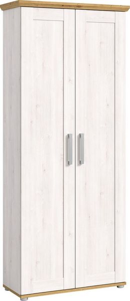 Home affaire Garderobenschrank Cosenza, Höhe 196 cm, 2 Türen, 2 Einlegeböden, 1 Kleiderstange Hochschrank, Stauraumschrank, Schrank, Flurschrank, Dielenschrank