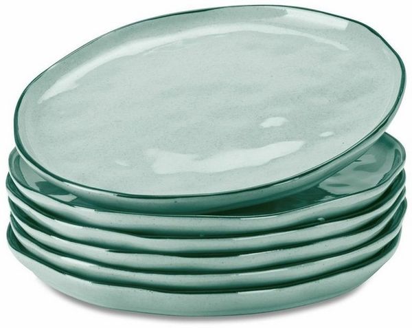 Mirabeau Geschirr-Set Teller 6er Set Biarré türkis, Steinzeug