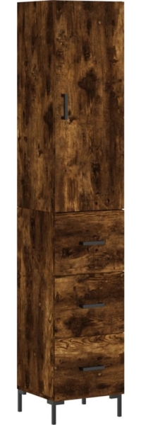 vidaXL Highboard Räuchereiche 34,5x34x180 cm Holzwerkstoff 3198854