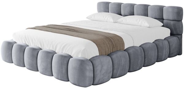 ALTDECOR Polsterbett LEYA-v1 (Polsterbett mit Bettkasten und Lattenrost, Boxbett ohne Matratze), Doppelbett mit Stauraum, Bett mit Kopfteil