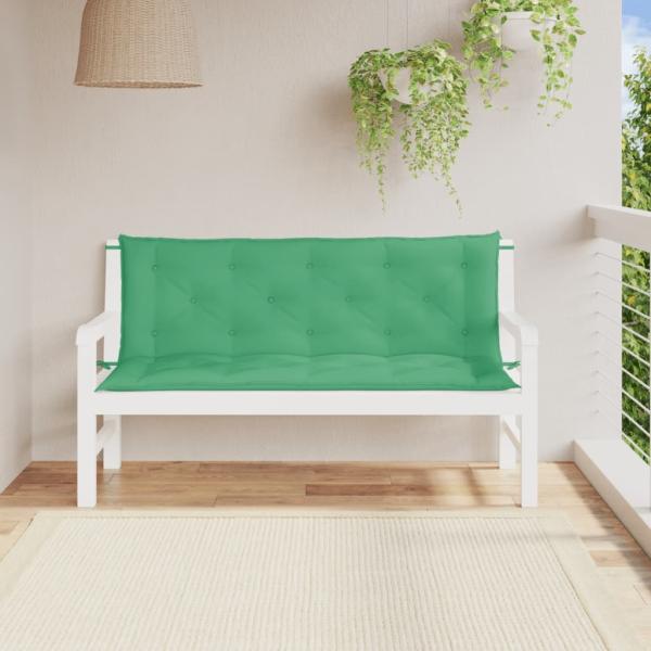 vidaXL Gartenbank-Auflagen 2 Stk. Grün 150x50x7 cm Oxford-Gewebe 361702