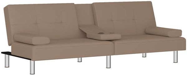 vidaXL Schlafsofa mit Getränkehaltern Cappuccino Kunstleder 351929 Bild 4