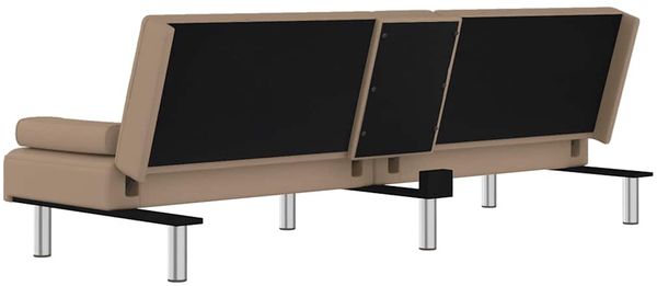 vidaXL Schlafsofa mit Getränkehaltern Cappuccino Kunstleder 351929 Bild 8