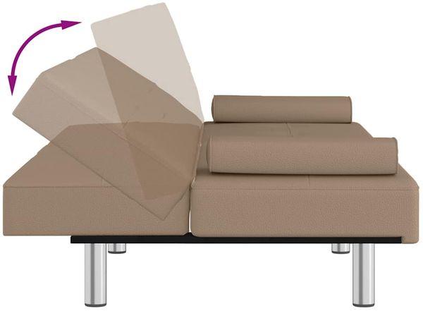 vidaXL Schlafsofa mit Getränkehaltern Cappuccino Kunstleder 351929 Bild 9