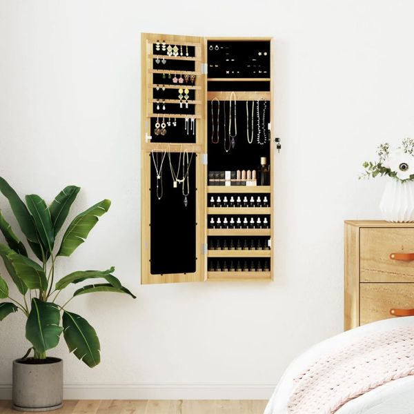 Schmuckschrank, Spiegelschrank mit Spiegel Wandmontage 30x8,5x106 cm