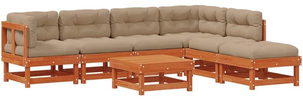vidaXL Garten-Lounge-Set 7 pcs Wachsbraun Massives Kiefernholz 3418071 Bild 2