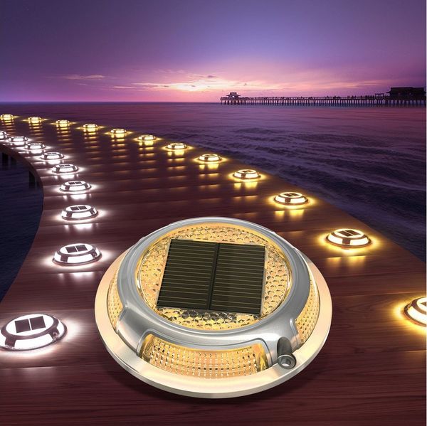 Quntis LED Solarleuchte 4/8 Stück Solarlampen Außen/draußen, Dimmbar Gartenleuchte für Terasse, Solarbetrieben, Automatisches Ein/Aus, Langlebige LEDs, LED fest integriert, Warmgelb, Solar-Deckleuchten Außen, 20t belastbar, Warmweiß, für Weg Deck Garage