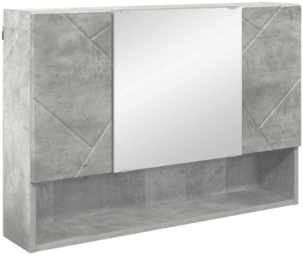 vidaXL Badezimmer-Spiegelschrank mit Tür Betongrau 80 x 17 x 55 cm 883357