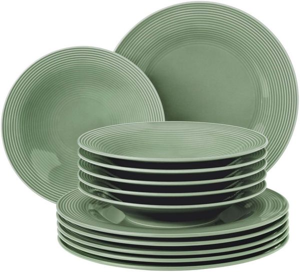 Seltmann Weiden Beat Color Glaze Tafelservice 12-teilig - Salbeigrün