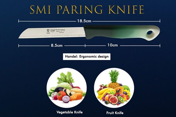 SMI Schälmesser SMI 6-tlg Solingen Schälmesser Sparschäler Obstmesser Gemüsemesser, Küchenmesser Wellenschliff