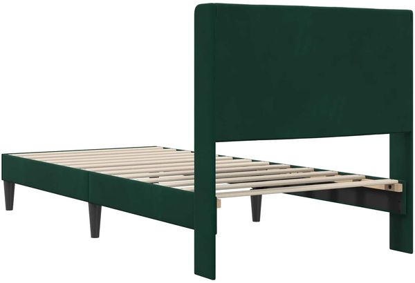 vidaXL Bettrahmen mit Kopfteil Dunkelgrün 90 x 190 cm Samt 42027475 Bild 6