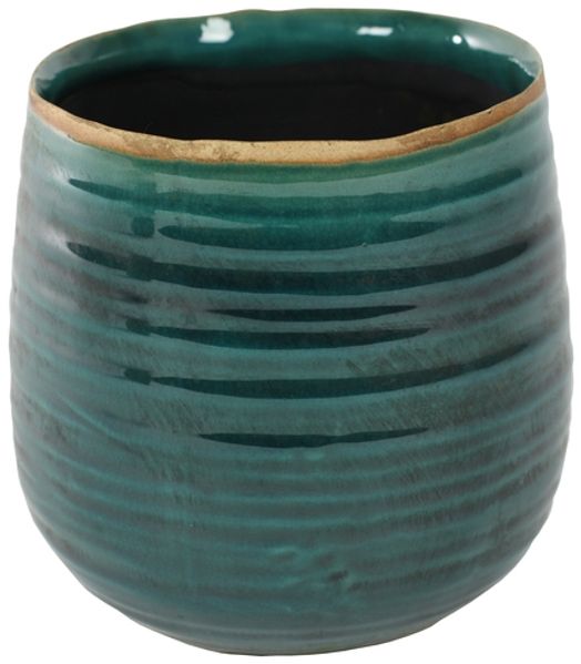 Ter Steege Blumentopf, Grün-Blau, Durchmesser 15 cm, Höhe 14 cm