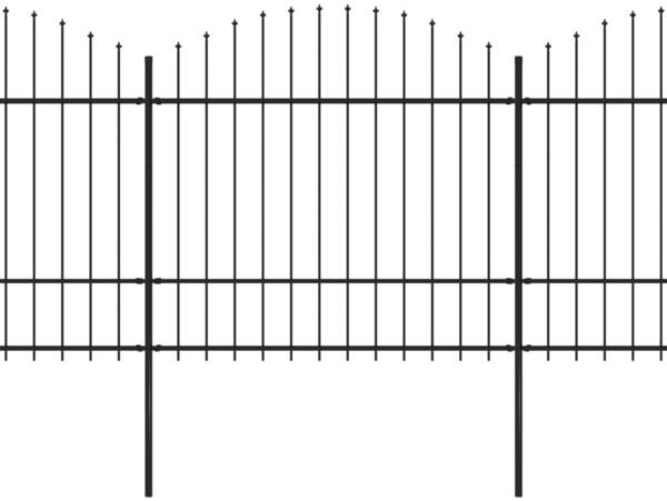 vidaXL Gartenzaun mit Speerspitze Stahl 1426 x 175 cm Schwarz 277746