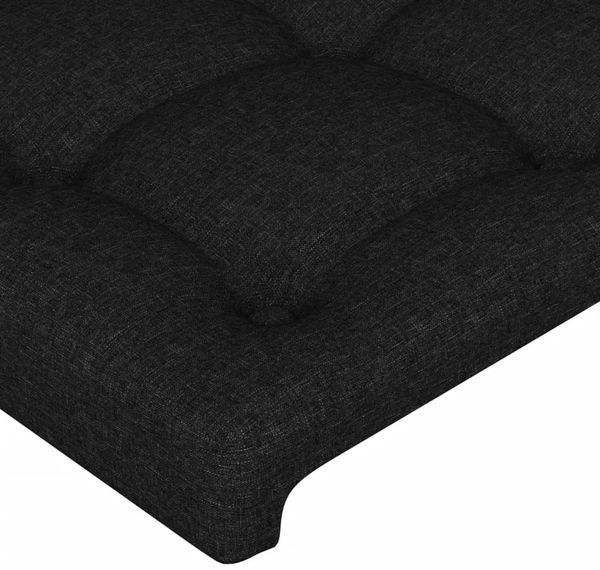 Doppelbett mit Kopfteil Stoff Schwarz 200x200 cm Bild 10
