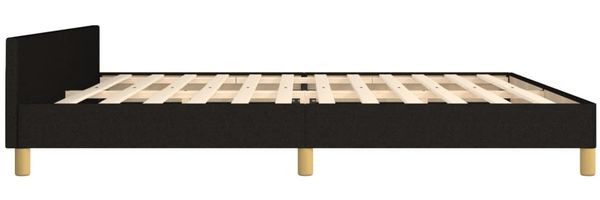 Doppelbett mit Kopfteil Stoff Schwarz 200x200 cm Bild 7