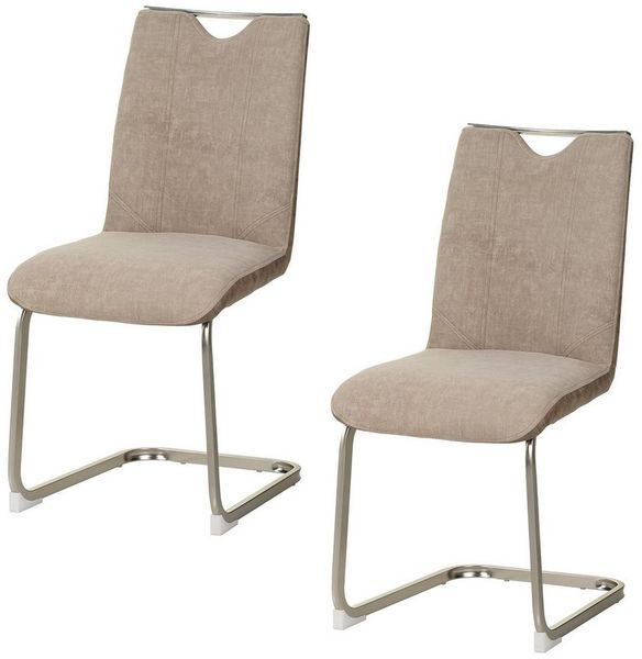 HTI-Living Freischwinger Schwingstuhl Taupe/Antikhellbraun 2er Set Emrys (Set, 2 St), Esszimmerstuhl Küchenstuhl Besucherstuhl
