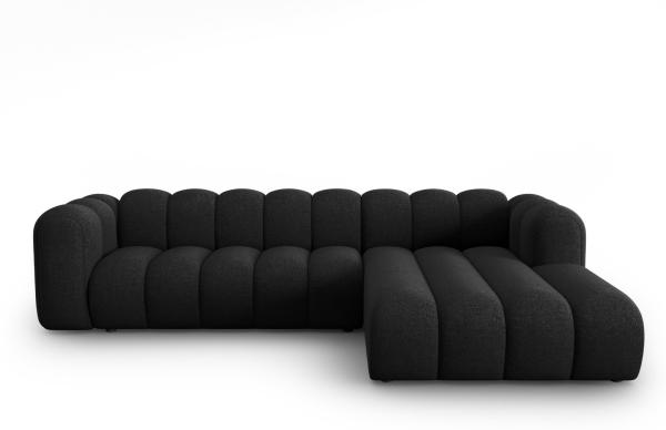Micadoni Modulares Ecksofa Lupine 4-Sitzer Rechts Chenille Haga Schwarz