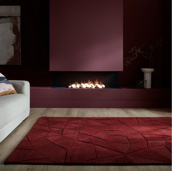 FLAIR RUGS Wollteppich Shard, rechteckig, Höhe: 10 mm, Hoch-Tief Effekt, Handgearbeitet